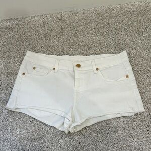 7 For All Mankind White Jean Shorts
